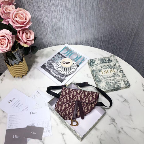 디올 오블리크 새들 벨트백 클러치백 S5632 버건디