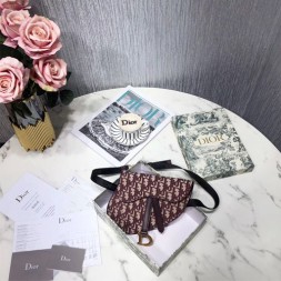 디올 오블리크 새들 벨트백 클러치백 S5632 버건디