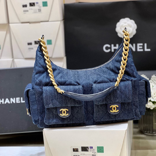 샤넬 맥시 호보백 라지 데님 AS5302