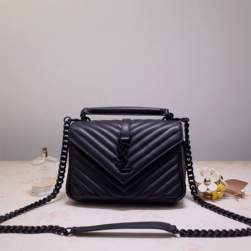 입생로랑 20S/S 모노그램 미디엄 사첼백 487213 블랙 메탈