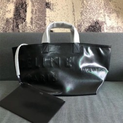 셀린느 빅사이즈 가죽 로고 숄더 쇼핑백 103098 미듐 블랙