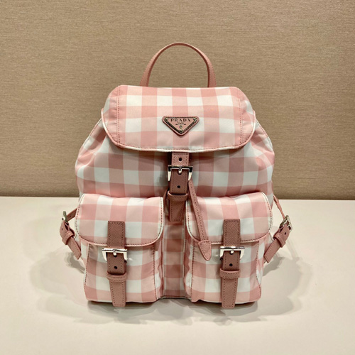 프라다 V44 나일론 포코노 삼각로고 스몰 백팩 1BZ677 핑크