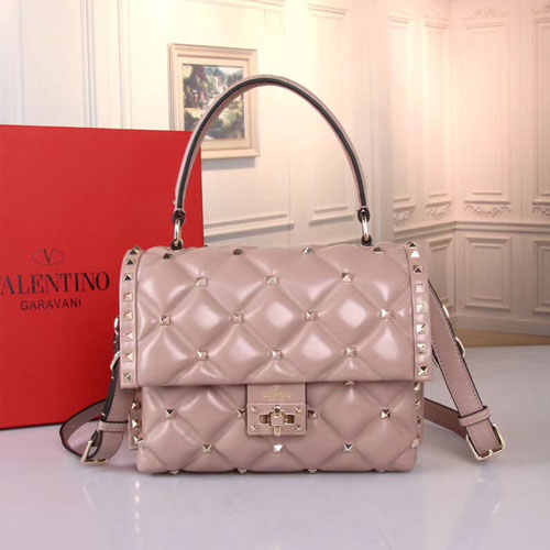 발렌티노 캔디스터드 탑 핸들 백 QW1B0B55 누드핑크