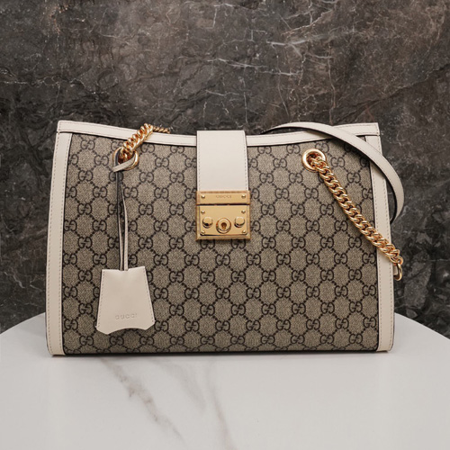 구찌 GG 패드락 미디엄 숄더백 479197 화이트