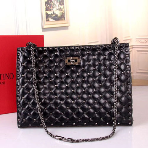 발렌티노 락스터드 스파이크 토트 백 NW2B0A66 블랙 메탈