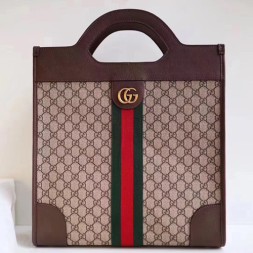 구찌 오피디아 GG 미디엄 탑 핸들 토트백 547941 브라운