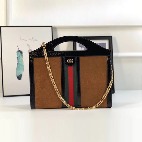 구찌 미디엄 탑 핸들 토트백 512957 브라운