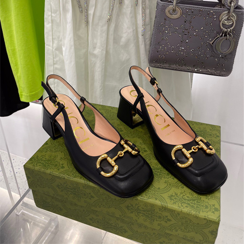 구찌 여성 홀스빗 미드힐 펌프스 643886 블랙