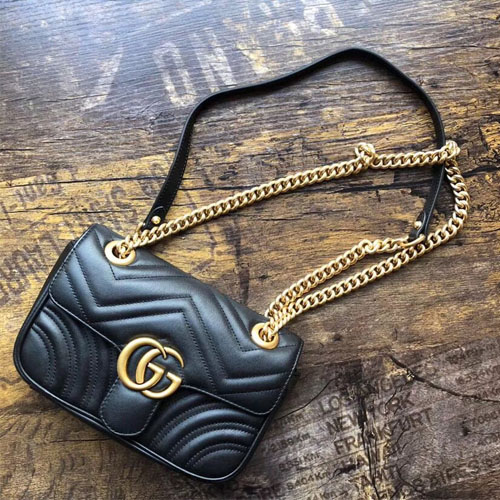 구찌 마몬트 마틀라세 미니 숄더백 446744 블랙(특급제작)