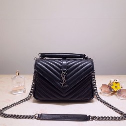 입생로랑 20S/S 모노그램 미디엄 사첼백 487213 블랙 은장