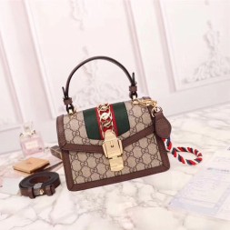 구찌 실비 탑핸들 미니백 470270 브라운