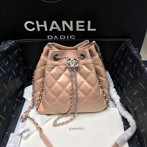 샤넬 도로스트링 버킷백  AS1803 핑크