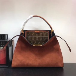 펜디 피카부 X-라이트 스웨이드 백 8BN304 브라운