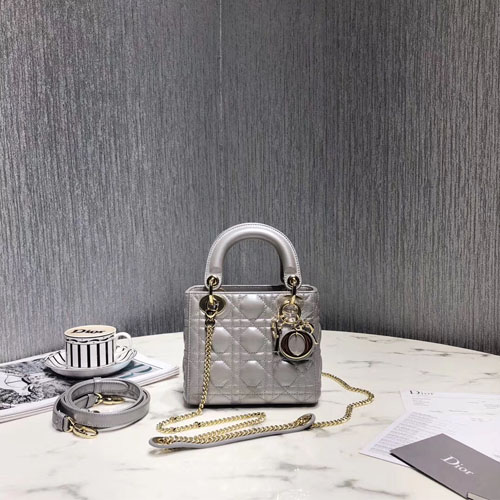 디올 레이디백 미니 M0505 실버 금장