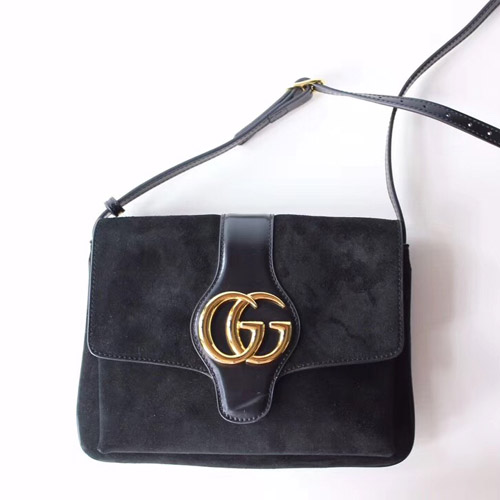 구찌 알리 미디엄 스웨이드 숄더백 550126 블랙