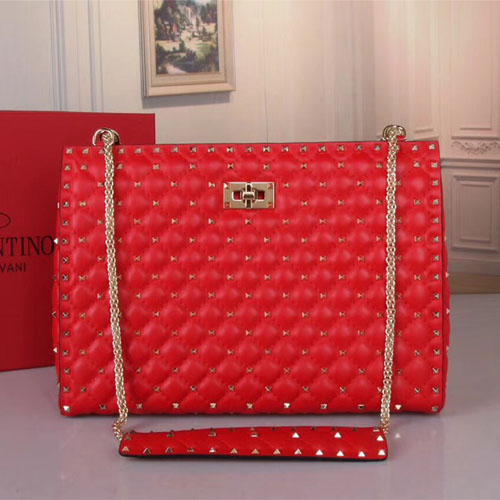 발렌티노 락스터드 스파이크 토트 백 NW2B0A66 레드
