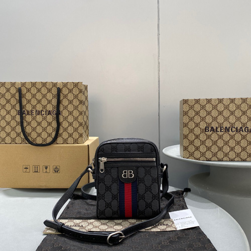 발렌시아가&구찌 캔버스 자카드 ZIP 백 680129