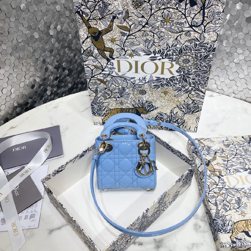 디올 마이크로 레이디백 S0856 에나멜 블루