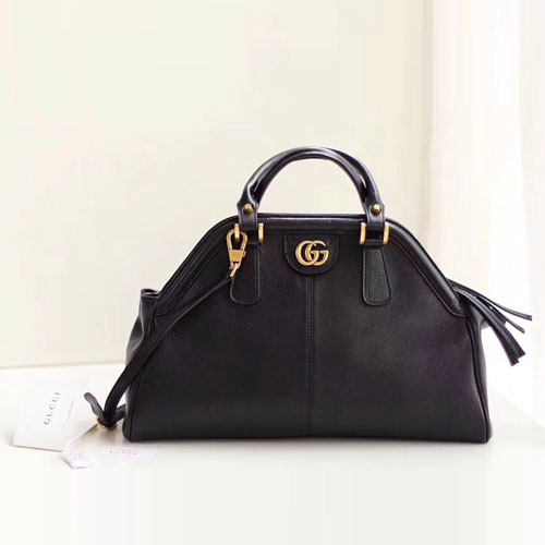 구찌 르벨 미디엄 탑 핸들 토트백 516459 블랙