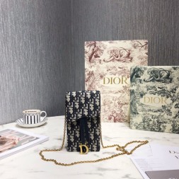 디올 OBLIQUE SADDLE 핸드폰백 S0823 네이비