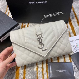 생로랑 엔벨로프 스몰 숄더백 526286 화이트 은장
