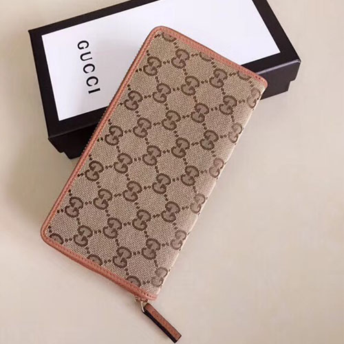 구찌 패브릭 지퍼 장지갑 449396 브라운