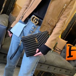 입생로랑 스트랩 클러치백 스몰 379039 블랙