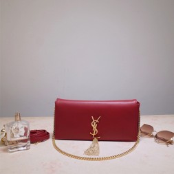 생로랑 케이트 99 테슬 체인백 604276 가죽 레드