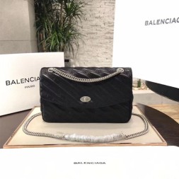 발렌시아가 신상 락 라운드 플랩백 미듐 278175 블랙