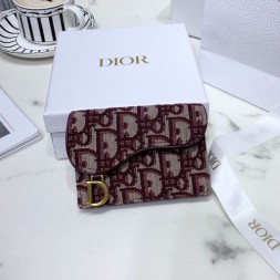 디올 OBLIQUE SADDLE 동전지갑 S5611 버건디