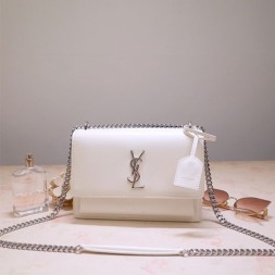 입생로랑 미디엄 선셋백 442906 화이트 은장