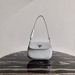 프라다 클레오 브러시드 레더 숄더백 1BD311 그레이