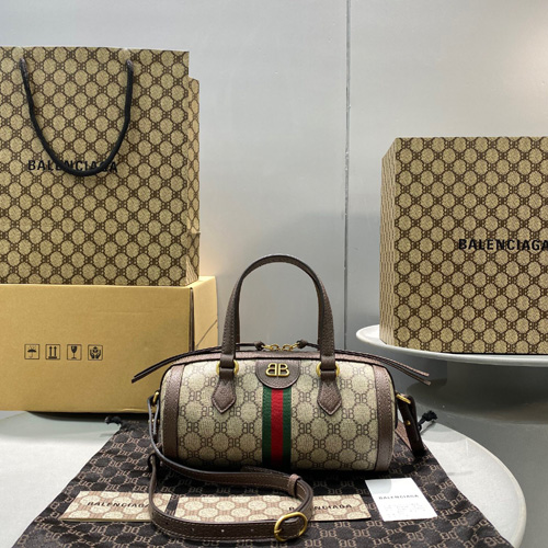 발렌시아가&구찌 캔버스 자카드 스몰 보스턴 백 680123