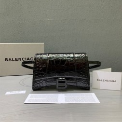 발렌시아가 B 벨트백 92940 블랙 악어무늬