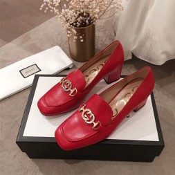 구찌 주미 가죽 미드힐 로퍼 575832 레드