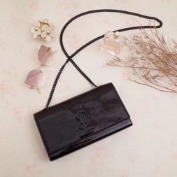 입생로랑 18S/S 신상 사첼백 354021 에나멜 블랙