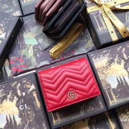 구찌 GG 마몽 가죽 지갑 546580 레드