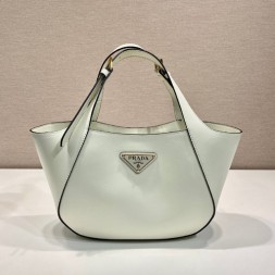 프라다 미디움 레더 토트백 1BG483 크림