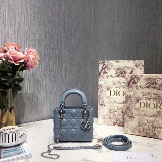 디올 레이디백 미니 M0505 민트 은장