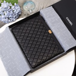 샤넬 램스킨 라지 보이 클러치백 A31531 블랙 금장