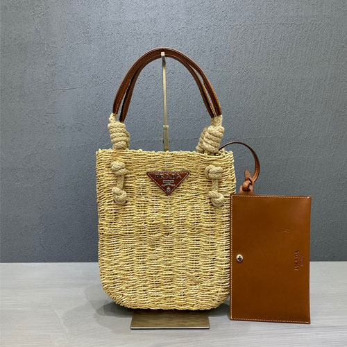 프라다 천연 패브릭 토트백 1BG327