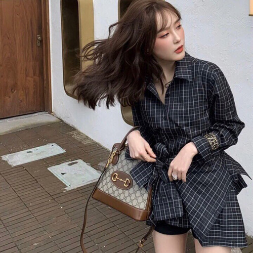 구찌 1955 홀스빗 스몰 탑 핸들백 621220 브라운