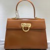 페레가모 켈리 탑핸들백 212181 카멜