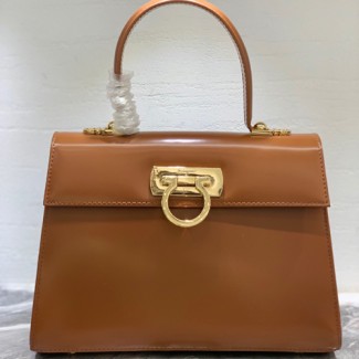 페레가모 켈리 탑핸들백 212181 카멜