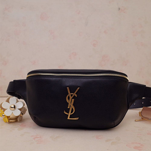 입생로랑 로고 벨트백  569737 블랙 금장