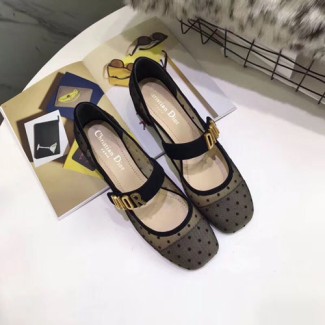 디올 블랙 도티드 스위스 DIOR BABY-D 발레리나 KCB058