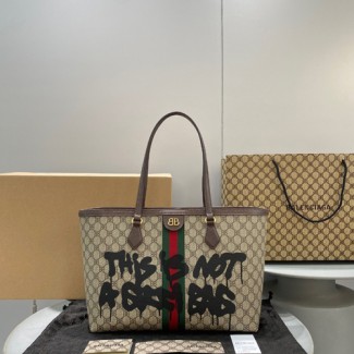 발렌시아가&구찌 코팅 캔버스 미듐 토트백 671370-2