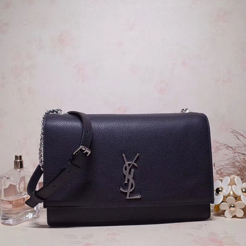 입생로랑 그레인드 가죽 소재의 미디엄 선셋 백 515823 블랙