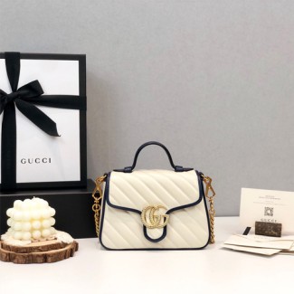 구찌 GG 마몽 미니 탑 핸들 백 547260 화이트