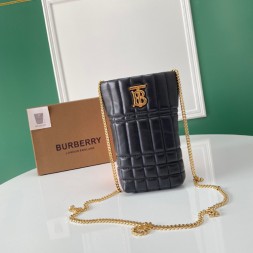 버버리 마이크로 퀼팅 램스킨 롤라버킷백 80450421 블랙